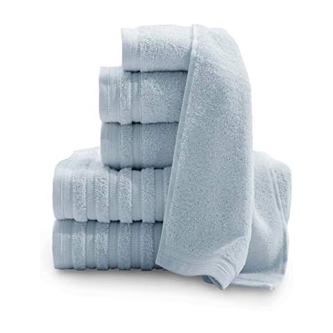 Baltic Linen Pure Elegance 100% Turkish Cotton Luxury Towels, 2 Bath Towels, 2 Hand Towels, 2 Washcloths, Light Blue, 6 Piece Set Cover
