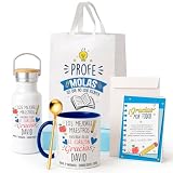 Kembilove® Regalo Profesor Fin de Curso Personalizado – Pack Original con Taza y Libreta – Detalle Útil y Creativo para Maestros – Idea de Regalo de Alumnos
