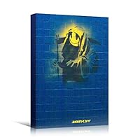 SIGNWIN Framed Canvas Wall Art Banksy Smiley Grim Reaper Print Graffiti & Street Art Famous People Pop Art Modern Urban Multicolor for Living Room, Bedroom, Office - 12x18 inches