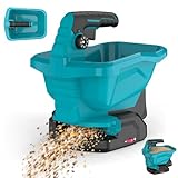 Akku Düngerstreuer für Makita 18V, Streuwagen Rasendünger mit 3,3Liter Behälter,Akku-Universalstreuer,6-stufige Drehzahlregulierung,8-stufige Streumengenregulierung,Max Streubreite 5m,140° (Ohne Akku)