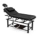 pouseayar Heavy Duty Electric Stationary Massage Table with Backrest Adjustable and Storage Space for Treatment/Medical Spa/Facial/Beauty/Massage Bed and More - 30 Wide x 75 Long - Black
