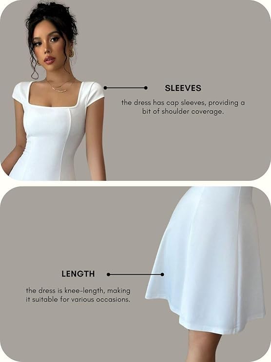 Image of GRECIILOOKS Women's One Piece Dress - Stylish Midi Party Dress for Women | Summer Casual Wear for Events, Date & Evening Look