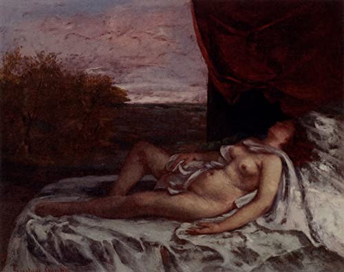 Peinture Murale Femme Endormie Gustave Courbet Affiche Toile Salon
