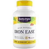 Healthy Origins Iron Ease 45 mg (Featuring Albion Ferrochel, Non-GMO, High Potency, Ferrous...