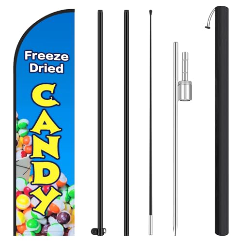 HunnmingRe 11.2 ft Freeze Dried Candy Flag with Pole