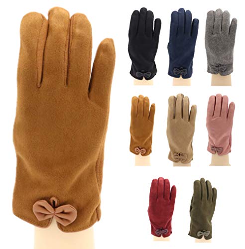 Trendcool Guantes Mujer Invierno. Talla única. Guantes Tactiles para movil. Finos y Elegantes. Guantes Calientes para el Frio, Abrigados. Aptos para Trabajo, Conducir, Vestir. (Marrón) Cover