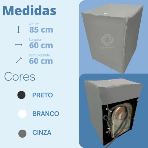 CAPA PARA LAVA E SECA SAMSUNG 13KG WD13T IMPERMEÁVEL (CINZA)
