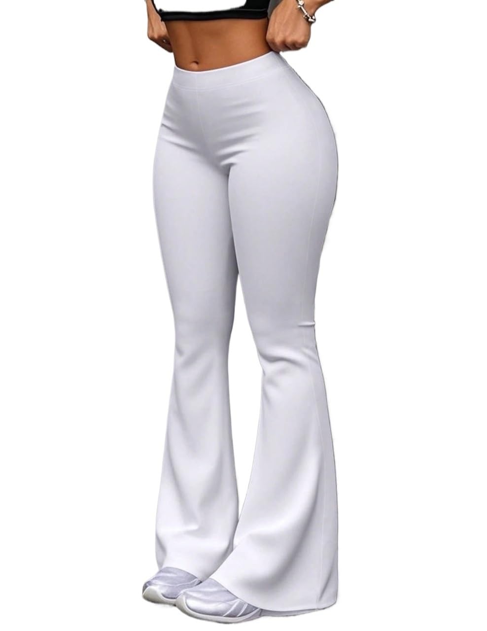 Womens Fall High Waist Solid Color Pants Trousers