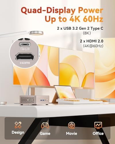 GEEKOM A5 Mini PC Business, AMD Ryzen 7430U, 16GB RAM(64GB Max), 512GB SSD — view 6