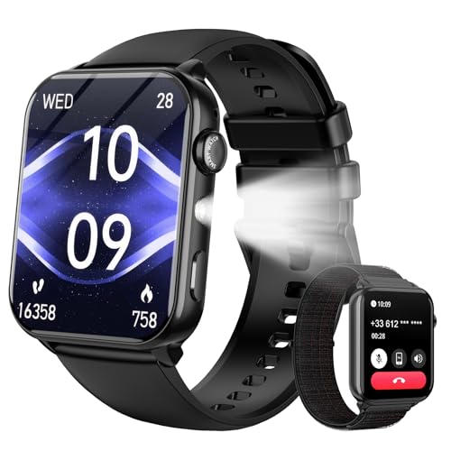 Reloj Inteligente Mujer Hombre, 1.91 Smartwatch Con Linterna, Smart Watch Con Llamadas Bluetooth, 2 Correas, Notificación, Podómetro, Pulsómetro, Sueño, Ip68 Pulsera Actividad Para Android Ios Reloj Inteligente Mujer Hombre, 1.91 Smartwatch Con Linterna, Smart Watch Con Llamadas Bluetooth, 2 Correas, Notificación, Podómetro, Pulsómetro, Sueño, Ip68 Pulsera Actividad Para Android Ios