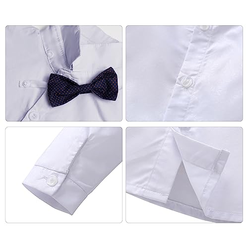 Image of Volunboy Toddler Suit Boys Formal Wedding Guest Dress Outfit | graduation dress clothes, gentleman ring bearer bowtie outfit, back-to-school pants set, birthday photoshoot dressy outfit