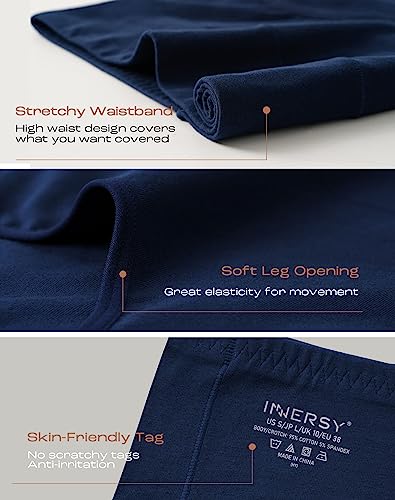 Innersy Women's High Waisted Underwear Cotton Panties Regular & Plus Size 5-Pack(Xl,Darks 1) #TOP3