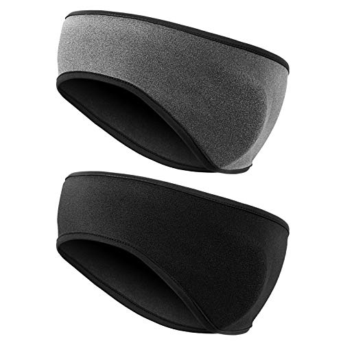 Kapsuen Sport Stirnband Winter für Damen und Herren - 2 Stück Ohrenwärmer Stirnbänder Dehnbar Sport Ohrenschützer Elastisch Thermal Headband für Laufen, Joggen, Fahrrad und Motorrad Fahren Cover
