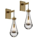 YUEXPAND Wall Sconces Set of Two, Brass Raindrop sconces Wall Lighting,Indoor Kitchen Wall Decor Lam