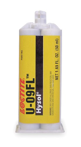 Loctite 563159 Clear Hysol U-09FL Two-Part Clear Polyurethane Liquid, Shear Strength 1460 PSI, Tensile Strength 2761 PSI, Shore Hardness 45 Shore D, 50 mL Cartridge