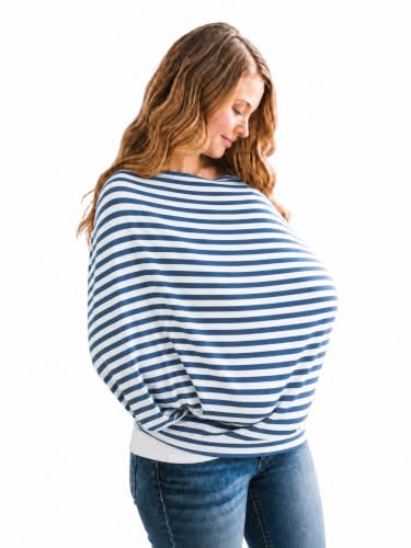 Image of Copper Pearl Nursing Cover for Breastfeeding - Multi-Use Baby Car Seat Canopy, Stroller Shade & Breast Feeding Wrap for Women, Stretchy Breathable Carseat Shawl for Boy or Girl, Sailor