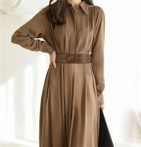 Pohullan Women Leather Dress Belts Decoration Wide Belt Daily Work Clothing Accessories3