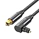 VENTION Optisches Audiokabel rechtwinkliges digitales optisches Audiokabel Toslink Digitalkabel für Soundbar und TV,vergoldetes optisches Kabel für Heimkino,S/PDIF,PS4,Xbox,Stereoanlage (4.92FT)