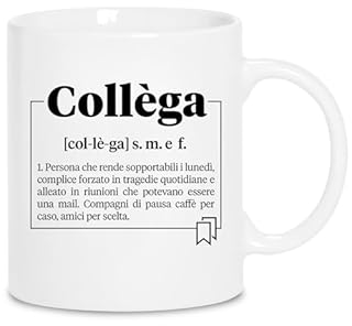 Scuma Tazza Collega - Secret Santa Ufficio - Gadget Simpatici per Colleghi - Tazze con Frasi Motivazionali Divertenti - Pensierini per Colleghe - Pensierino Natale Colleghi - Regalo Collega che Va Via