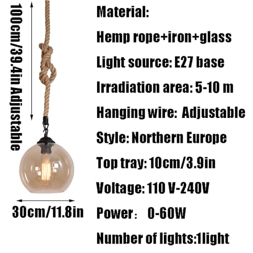 Lámpara colgante de cristal E27 de estilo nórdico para techos de pasillo 7