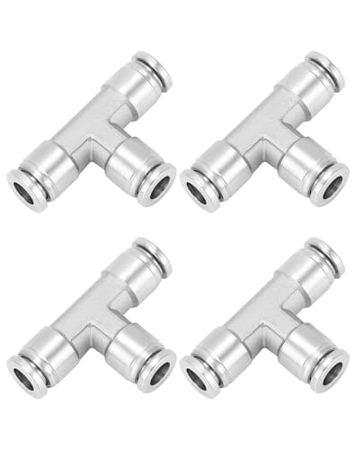 Conector de 3 vías de empuje para conectar QWORK de 1/4 de acero inoxidable para aire 8