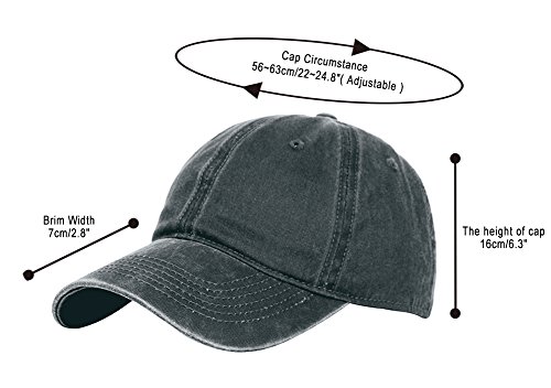 Image of Glamorstar Classic Unisex Baseball Cap Adjustable Washed Dyed Cotton Ball Hat