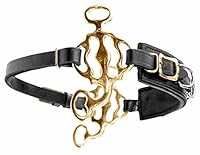 AMKA Hackamore Barock, mit 3 Ringen ausgestatteter, Nasenriemen Leder schwarz, Anzüge goldfarben