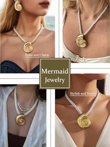 Yalice Boho Seashell Pendant Necklace for Women Beach Starfish Conch Necklaces Charm Shell Jewelry for Summer Accessories Gift4