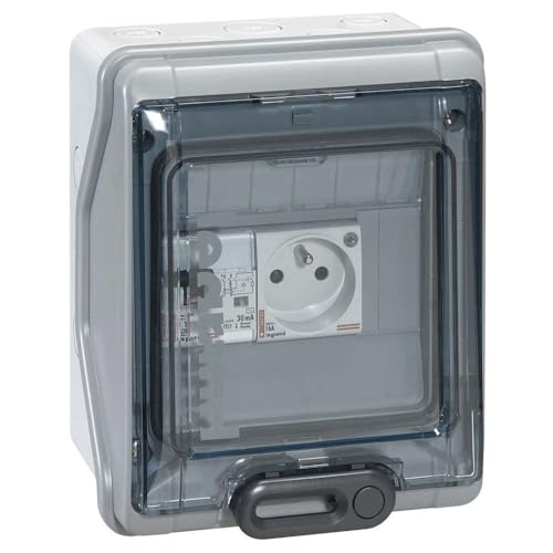 Legrand 001908 Coffret Étanche Plexo avec Embouts à Perforation Directe Prémontés IP65 IK09, 8 Modules, Gris