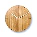 Produktbild Natuhr Wanduhr Eiche geölt Holzuhr Solide Massivholz, geräuscharmes Uhrwerk, puristisch, modern, skandinavisches Design (Weiße Zeiger)