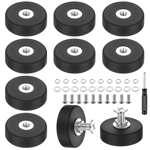 10 Pcs Aimants Caoutchoutés 22mm, Aimant Puissant Caoutchouc, Aimants Néodyme avec Filetage Plat M4 pour Bandes Lumineuses, Véhicules, Force de Maintien de 3,5 kg