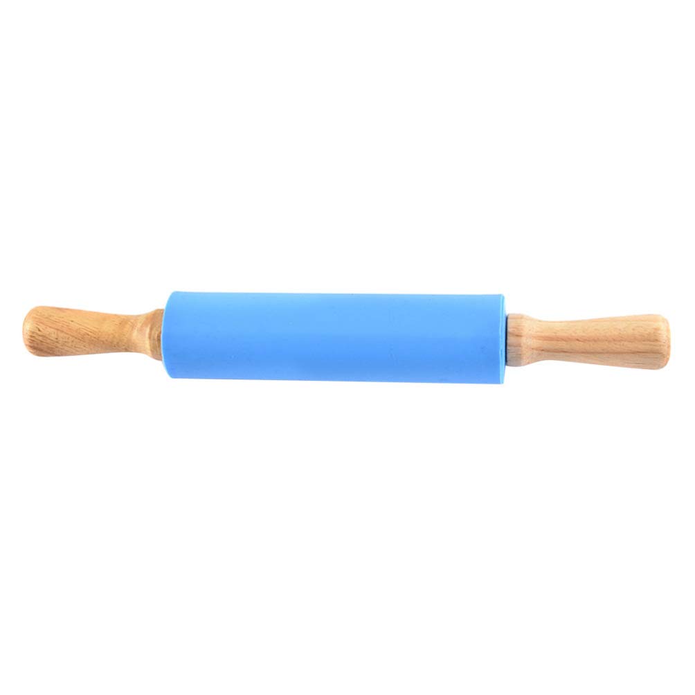 Teigroller aus Silikon zum Backen, langlebiger Teigroller mit Holzgriff, ideal für die Herstellung von Teigtaschen und Gebäck, unverzichtbares Küchenzubehör für Erwachsene