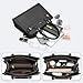 Keyli 2pcs Purses and Handbags for Women, Trendy Tote Shoulder Bag Top Handle Satchel Purse Waterproof Leather Crossbody Designer Bags with Pockets Black