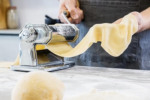 Imperia Italian Pasta Making Gift Set, 9pc Homemade Pasta Making Kit with Machine, Ravioli, Spaghetti, Noodle Attachments and Tools, Silver