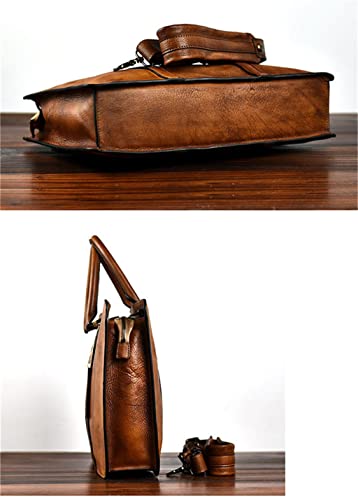 Vintage Genuine Leather Men's Briefcase Business Laptop Handbag Office Shoulder Messenger Bags4