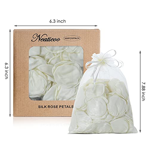 Neaticoo Artificial Ivory White Rose Petals 300Pcs Reusable Silk Rose Petals Separated Flower Petals For Wedding Flower Girl Basket Table Centerpieces Anniversary Party Dinner Table Decoration (Ivory) #TOP3