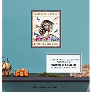 Women's empowerment Motivational poster - Boho-chic Funny Saying for Wall Decor - Go Ahead Underestimate Me That'll Be Fun - Living room Dragonfly Wall Art & Decor - Teen Girls Bedroom decoration 8x10 Womens empowerment Motivational poster Boho chic Funny Saying for Wall Decor Go Ahead Underestimate Me Thatll Be Fun Living room Dragonfly Wall Art Decor Teen Girls Bedroom decoration 8×10