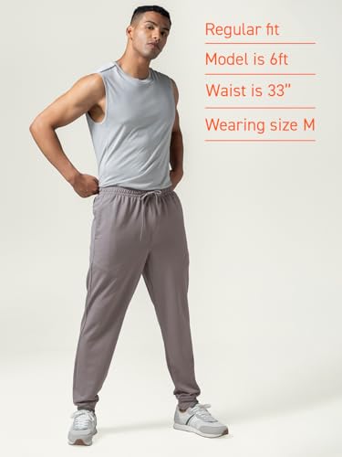 Image of DAMENSCH Men Mid Rise Regular Fit Cotton Blend Solid Moisture Wicking Antimicrobial Zipper Pocket Super Comfortable Baby Terry Lounge Joggers