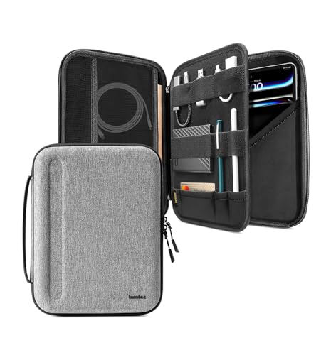 tomtoc Portfolio Funda para 11 Pulgadas iPad Pro M4 OLED 2024, 11 Pulgadas iPad Air M2 2024, 11 Pulgadas iPad Pro M2&M1, iPad Air 5, iPad 10, Funda Rígida para Magic/Smart Keyboard con Accesorios