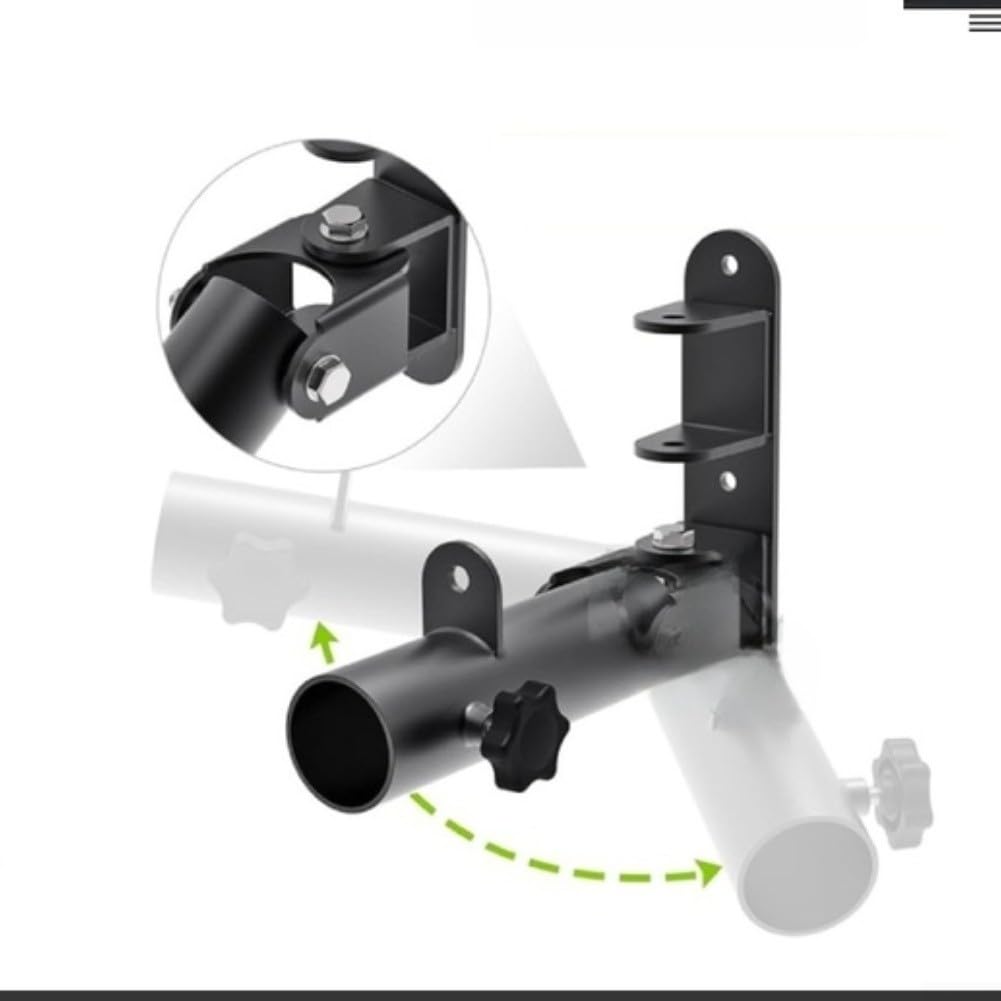 Soporte de pared giratorio de 360 grados para barras estándar de 50 mm, estante de almacenamiento de acero resistente con puntos de anclaje seguros