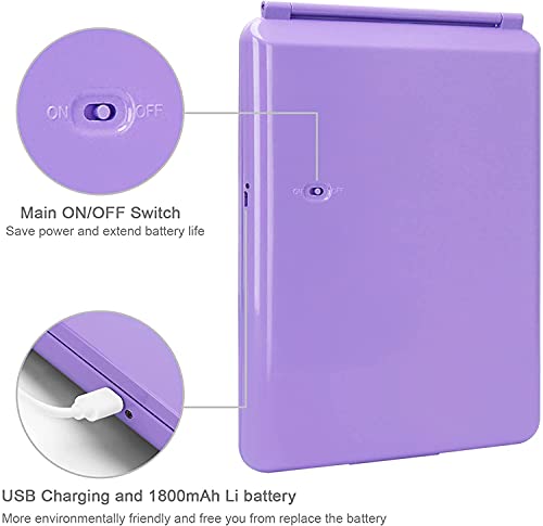 Deweisn Folding Lighted Makeup Mirror With 72 Leds 3 Colors Light Modes Usb Rechargable 1800Ma Batteries Portable Ultra Thin Compact Vanity Mirror Dimmable Travel Mirror #TOP4