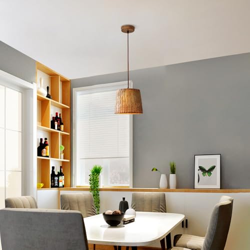 Lámpara colgante de resina tipo tocón de árbol E27 para techo de comedor 8