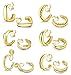 YADOCA 6 Paires Boucles d'Oreilles Clip pour Femmes Filles Ensemble Clips d'Oreille Hypoallergénique Boucles d'Oreilles Grosses Créoles Non Percées Clip Boucles d'Oreilles Femme Argent Or