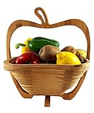 wunderschöner Faltkorb Faltkorb Apfel Bamboo, wunderschöner Klappkorb 30 x 30 cm aus Bambusholz Apfelkorb Osterkorb Eierkorb Osternest Herbstdeko Herbst Osterkorb Faltkorb Holzkorb Korb Schale aus Bambus Obstkorb Dekoschale Obstschale Holz faltbar Gemüseschale Obstteller, ideal auch als Untersetzer für Töpfe, Pfannen etc. durch die Falttechnik, platzsparende Aufbewahrung im zusammengeklappten Zustand, von CleanPrince, Bambuskorb 30x30cm