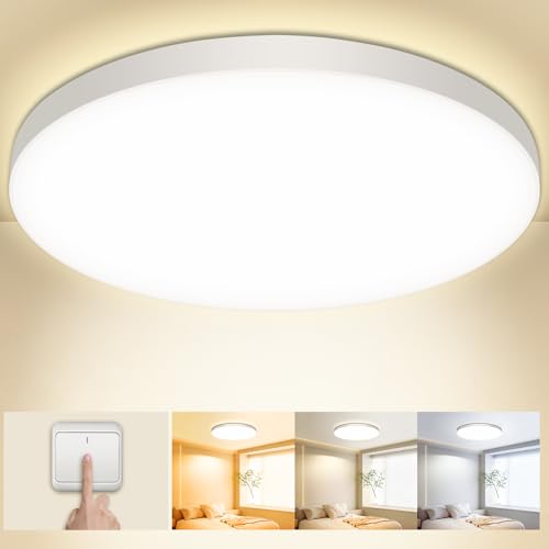 Ouila Plafon Led Techo,24w 3000k-6500k Lampara Techo,2000lm Ip44 Lampara Led Techo Plafones Para Techo Led Para Dormitorio Cocina Salon Baño Comedor Pasillo Ø28cm