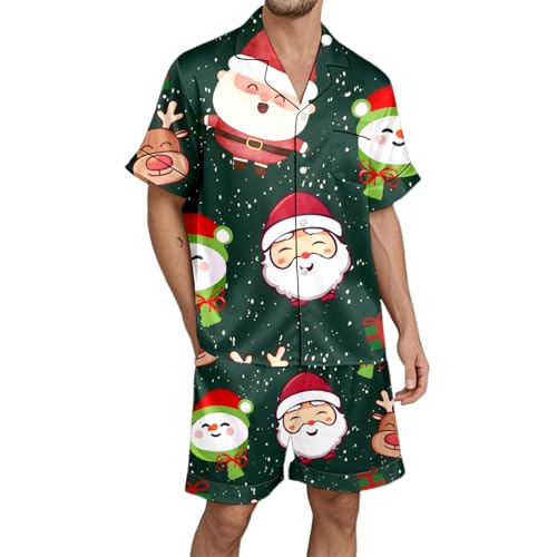 Pyjama de Noël homme imprimé festif en coton doux tenue confortable