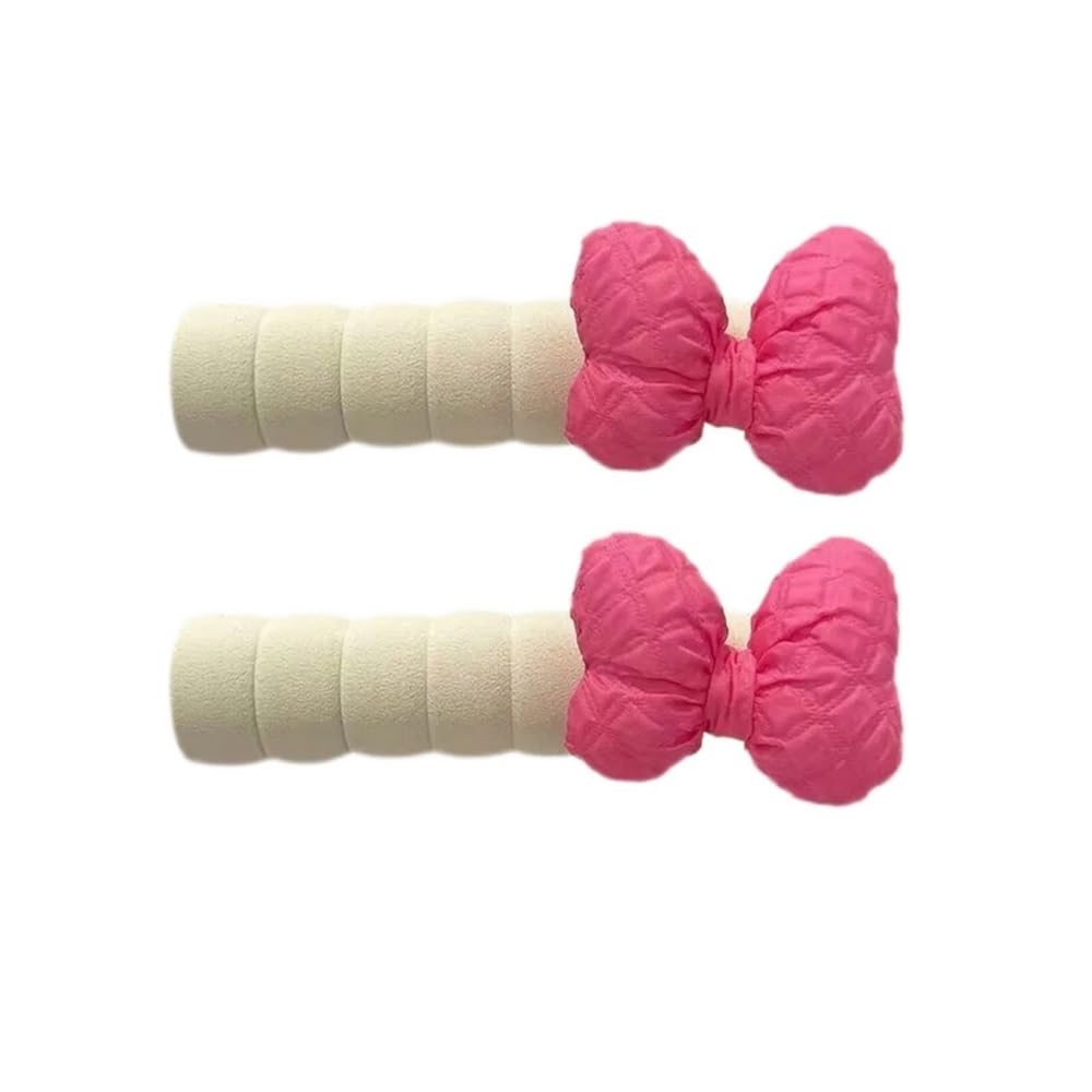 TIANSHENGQI 2Pcs Bowknot Anti-Collision Door Handle Cover Doorknob Protective Guard Decoration(Rose Red)