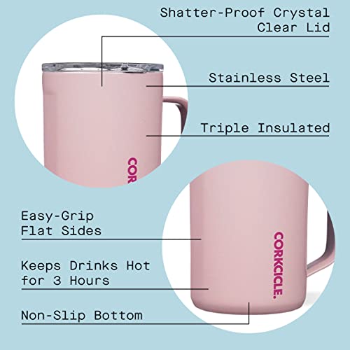 Corkcicle Triple Insulated Coffee Mug With Lid, Stainless Steel Camping Tumbler With Handle, Hot For 3+ Hours, Bpa Free, Cotton Candy, 16 Oz #TOP1