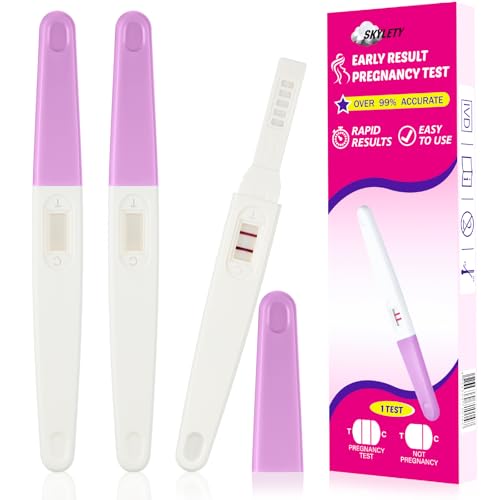 Skylety 3 Pieces Fake Positive Pregnancy Test Prank Fake Early Result Pregnancy Test Always Turns Positive for Practical Joke(Purple)