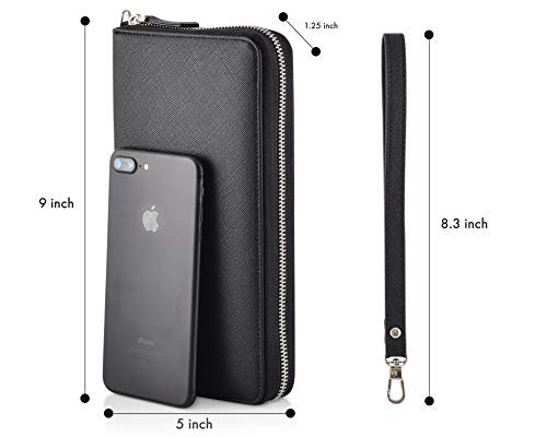 Exos Gear Women’s Large Capacity Clutch Travel Wallet w/Removable Strap (Black)4